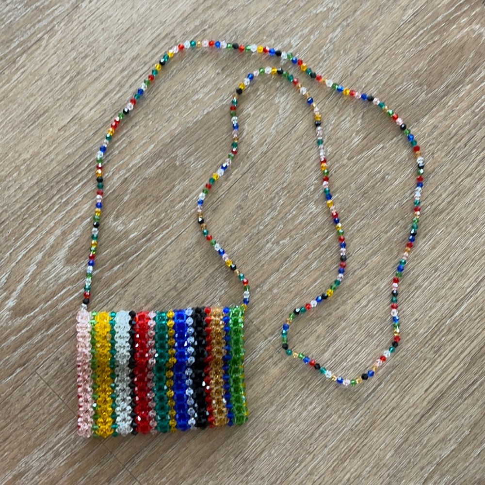 Beaded crystal mini statement purse